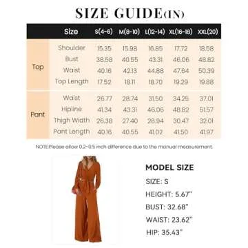 PRETTYGARDEN Women's 2 Piece Outfits 2025 Spring Casual V Neck Long Sleeve Strappy Crop Top Wide Leg Palazzo Pant Sets(Solid Brown Orange,Small)