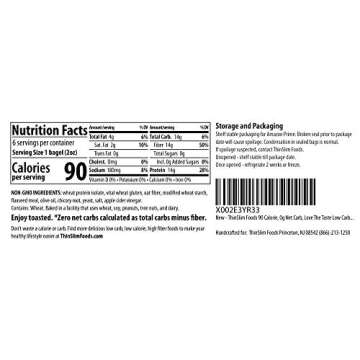 ThinSlim Foods Keto Bagels | Keto Bread Alternative | Low Carb Plain, 2 Pack (6 Zero Net Carb Bagels Per Pack)