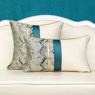 Alerfa Geometric Striped Gold Velvet Cushion Cover 20x20