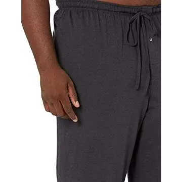 Amazon Essentials Men's Cotton Knit Pajama Pant, Charcoal Heather, Large