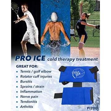 PRO ICE Shoulder Elbow Ice Therapy Wrap - Excellent for Treating Rotator Cuff injuries, Elbow Joint ...