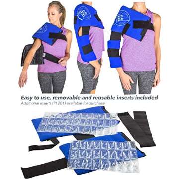 PRO ICE Shoulder Elbow Ice Therapy Wrap - Excellent for Treating Rotator Cuff injuries, Elbow Joint and Muscle Inflammation - Ice packs Included