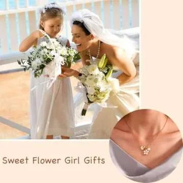 Flower Girl Proposal Necklace, Flower Girl Gift Jewelry,14K Gold Plated Initial M Pendant Necklace On Wedding Day, Thank You for Being Our Flower Girl Jewelry Gifts Proposal from Bride（M）