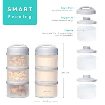 Termichy Stackable Formula Dispenser - Safe Portable Feeding