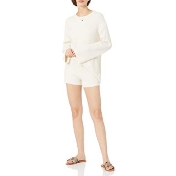 The Drop Women's Alice Crewneck Stylish Sweater in White