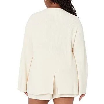 The Drop Women's Alice Crewneck Stylish Sweater in White