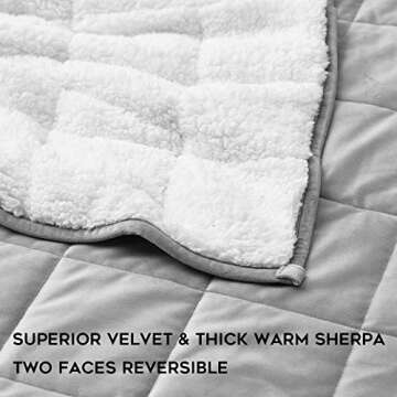 YnM Velvety Sherpa Weighted Blanket for Ultimate Comfort