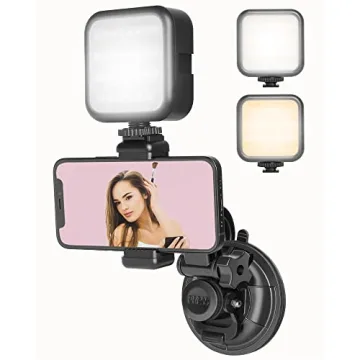 BozenTek Mirror Phone Mount - Suction Cup, LED Lighting, Versatile Content Creator Support