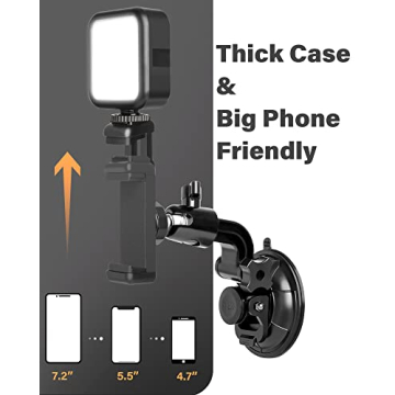 BozenTek Mirror Phone Mount with LED Light for Creators