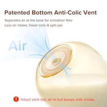 Thyseed Natural Anti-Colic Baby Bottles for Newborns and Infants