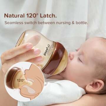 Thyseed Natural Anti-Colic Baby Bottles for Newborns and Infants