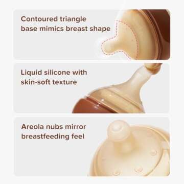 Thyseed Natural Anti-Colic Baby Bottles for Newborns and Infants