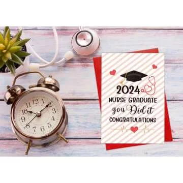 FLYAB Nurse Graduation Card for Her You Did It Nurse Graduation Greeting Card for Women 2024 Graduat...