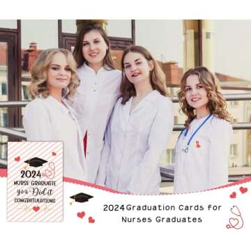 FLYAB Nurse Graduation Card for Her You Did It Nurse Graduation Greeting Card for Women 2024 Graduation Card with Envelope for Nursing School Grads Medical School Graduate Occupational
