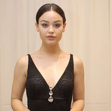 welbijoux Long Lariat Chain Necklace in 18K Gold Plating