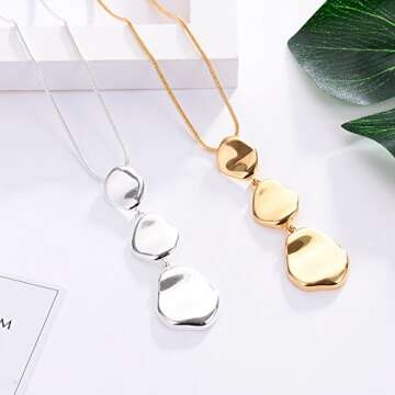 welbijoux Long Lariat Chain Necklace in 18K Gold Plating