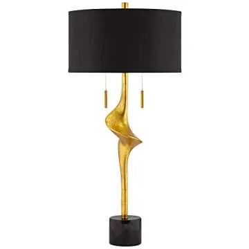 Possini Euro Design Athena Mid Century Modern Buffet Table Lamp 35 1/2" Tall Skinny Sculptural Gold ...