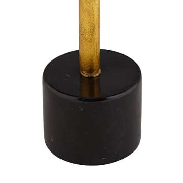 Possini Euro Design Athena Mid Century Modern Buffet Table Lamp 35 1/2" Tall Skinny Sculptural Gold Leaf Metal Abstract Black Drum Shade Decor Bedroom Living Nightstand Bedside Office Kids Room