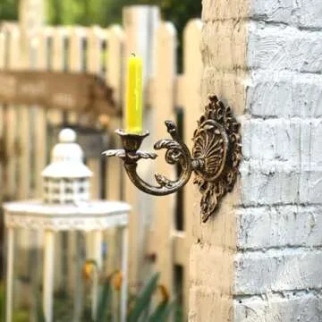 BOOMLATU Cast Iron Wall Candle Holders Set of 2