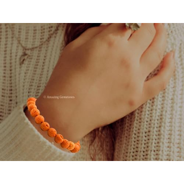 Stylish Orange Lava Bracelet for Men and Women Gifts