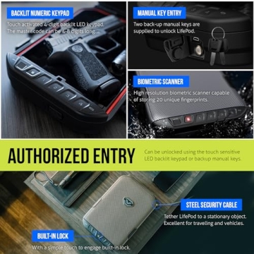 Vaultek LifePod Secure Waterproof Travel Case with Biometric Access