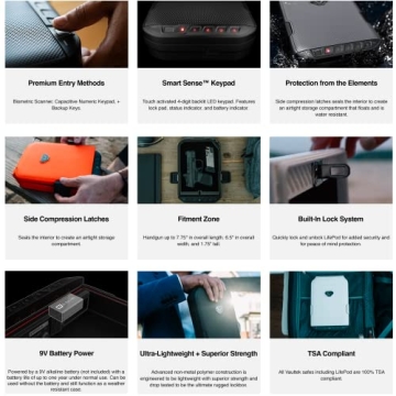 Vaultek LifePod Secure Waterproof Travel Case with Biometric Access