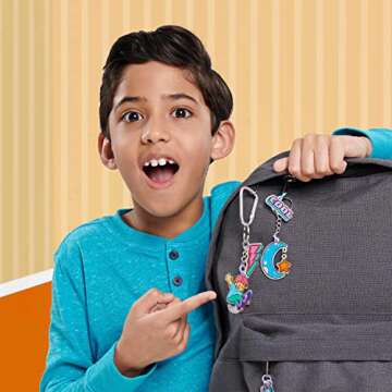 Shrinky Dinks Backpack Decor Set, 50 Pre-Cut Shrinky Dinks, Kids Arts and Crafts Activity Set, Kids Toys for Ages 5 Up, Amazon Exclusive by Just Play