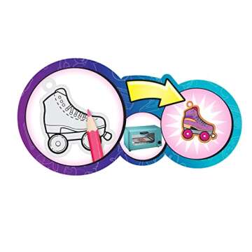 Shrinky Dinks Backpack Decor Set, 50 Pre-Cut Shrinky Dinks, Kids Arts and Crafts Activity Set, Kids Toys for Ages 5 Up, Amazon Exclusive by Just Play