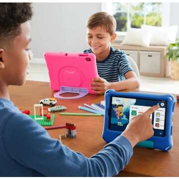 onn. 8" Kids Tablet with Android 14 & Pink Case (2024)