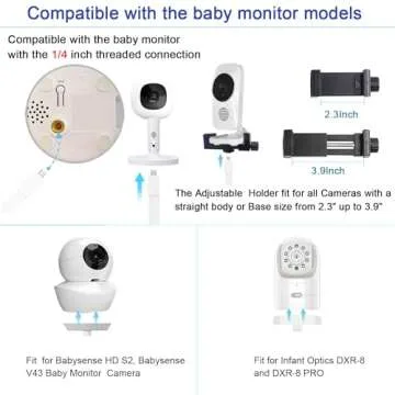 Baby Monitor Floor Stand Holder Compatible with Infant Optics DXR-8 Pro,Nanit Pro & Flex Stand,Babysense HDS2/V43，Also Cameras with 1/4 Thread Connection 67" Adjustable Height Baby Monitor Floor Stand
