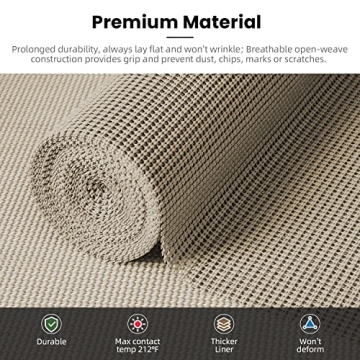 BAGAIL Drawer and Shelf Liner, 12 in X 10 Ft Non-Adhesive Shelf Liners for Kitchen Cabinets, Thick S...