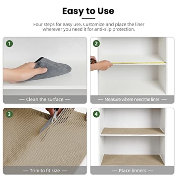 BAGAIL Non-Adhesive Shelf Liner for Kitchen and Bathroom