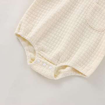 Baby Fall Outfits Girl Boy Crewneck Sweatshirt Bubble Romper Oversized Sweater Onesie Warm Winter Clothes (Quilted Cream,12-18 Months)