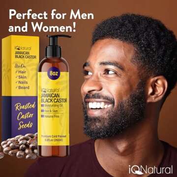 IQ Natural Jamaican Black Castor Oil for Hair Growth and Skin Conditioning, 100% Pure Cold Pressed, ...