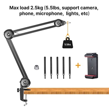 Camera Overhead Mount Boom Arm - Versatile Tripod Stand for Creators