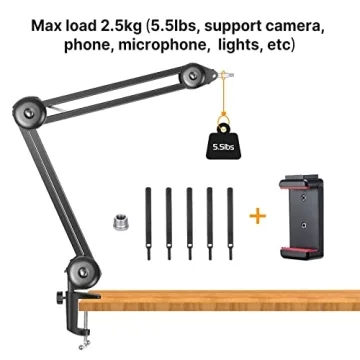 Camera Overhead Mount Boom Arm - Versatile Tripod Stand for Creators