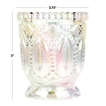 Koyal Wholesale Vintage Glass Candle Holder (Pack of 6), 3 x 2.75 (Iridescent)