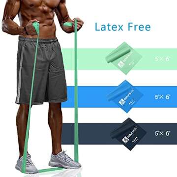 A AZURELIFE Resistance Bands,Professional Long Non-Latex Elastic Stretch Bands,Exercise Bands for Ph...