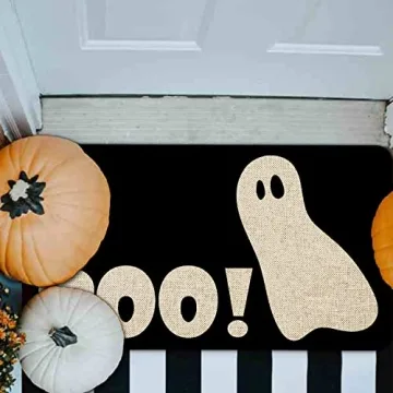 Roszwtit Halloween Doormat 30x17 Inch Non-Slip Rubber Mat