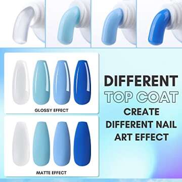 Makartt Blue Poly Nail Gel Kit Hard Gel 4 Cool Colors Gel Builder Starter Kit for Nail Extension Enhancement Slip Solution Dual Forms Base Top Coat All in One Gel Manicure Kit