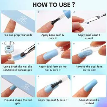 Makartt Blue Poly Nail Gel Kit Hard Gel 4 Cool Colors Gel Builder Starter Kit for Nail Extension Enhancement Slip Solution Dual Forms Base Top Coat All in One Gel Manicure Kit