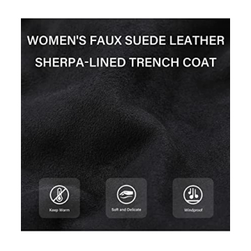 Women's Faux Suede Leather Jacket Fleece Lined Winter Coat