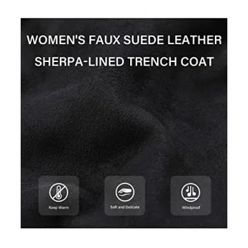 Women's Faux Suede Leather Jacket Fleece Lined Winter Coat