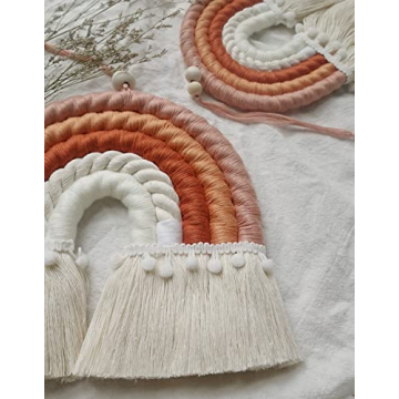 NIXX YU Macrame Rainbow Wall Hanging for Nursery Decor