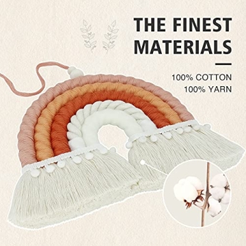 NIXX YU Macrame Rainbow Wall Hanging for Nursery Decor