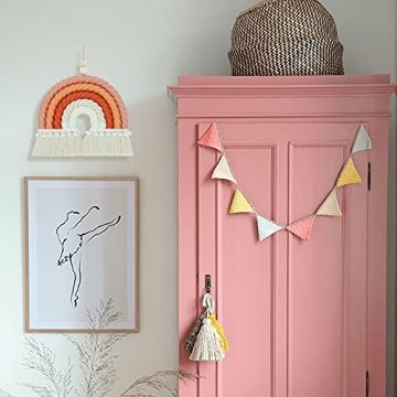 NIXX YU Macrame Rainbow Wall Hanging for Nursery Decor