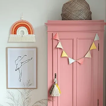 NIXX YU Macrame Rainbow Wall Hanging for Nursery Decor