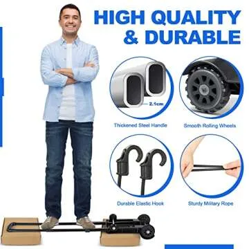 ROYI Folding Hand Truck - 360lbs Heavy Duty Utility Cart