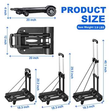 ROYI Folding Hand Truck - 360lbs Heavy Duty Utility Cart