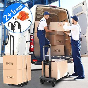 ROYI Folding Hand Truck - 360lbs Heavy Duty Utility Cart
